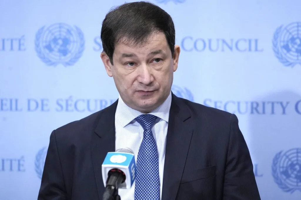 روسيا تقترح عقد اجتماع لمجلس الأمن الدولي في 17 فبراير لمناقشة أوكرانيا 6 dmitry polyanskiy addresses media 1