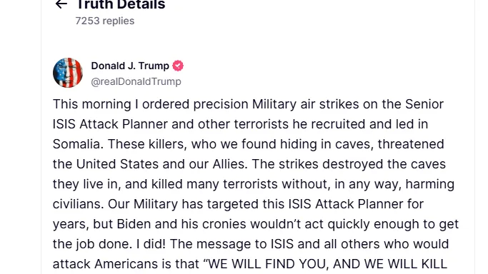 Trump affirms his decision: I ordered precision Military air strikes on the Senior ISIS 1 image 1 edited - C J Global Newspaper